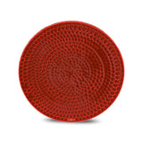 Ceramic Platter Round 11" Hammered Diamond Red