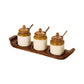 Ceramic Shikara Martaban 4" Pickle set (3n1)