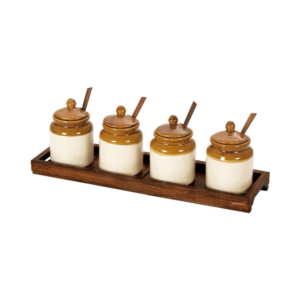 Ceramic Martaban 4" Pickle Set (4n1) RECT