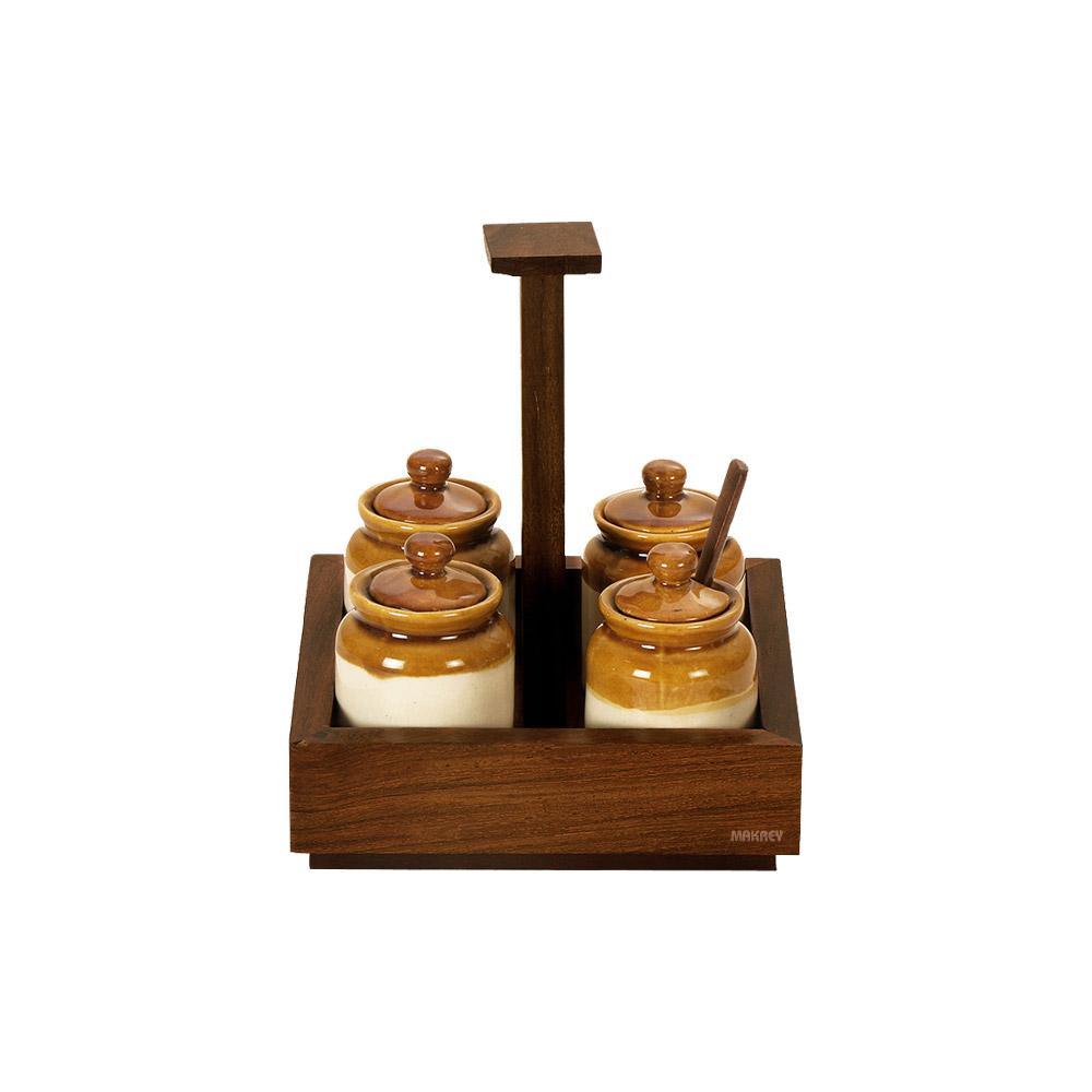 Ceramic Martaban 3" Pickle Set (4n1) SQ