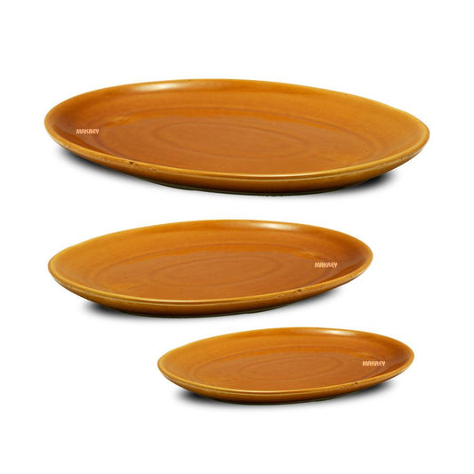 Ceramic Oval Platter Coupe Honey