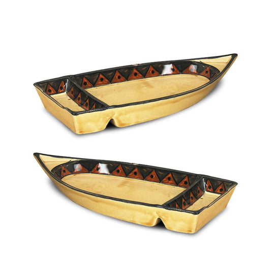 Ceramic Shikara Boat w/Dip Partiton GYLM
