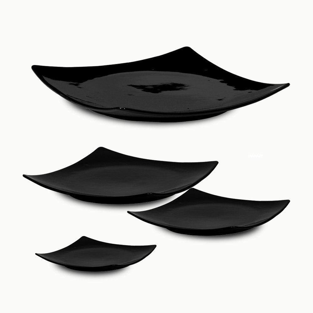 Ceramic Platter SQ Black Shiny