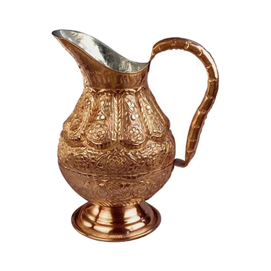 Copper Pitcher Jug w/Art Work