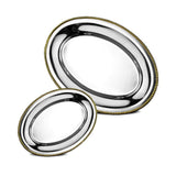 SS Oval Platter w/Brass Beeding