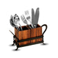 Wood/WI Cutlery Holder (2n1) S/h