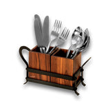 Wood/WI Cutlery Holder (2n1) S/h