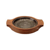 Wood Sizzler Round 6.5"Deep Collar Hdls S/h