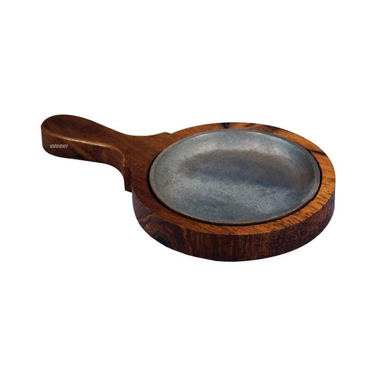 Wood Sizzler Round 6.5"Deep Single Hdl S/h