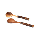 Wood Bark Salad Spoon 10"