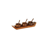 Wood Shikara Condiment Matki Set (3n1)