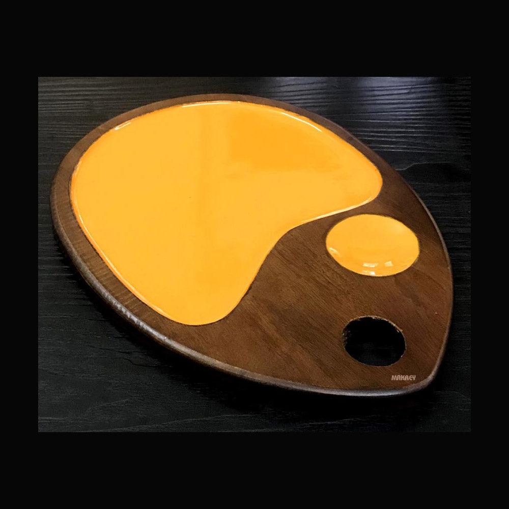 Wood Tear Drop Platter 16" w-Enamel Coating