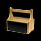 Wood Condiment Holder w/Blk Board/Hdl P/w