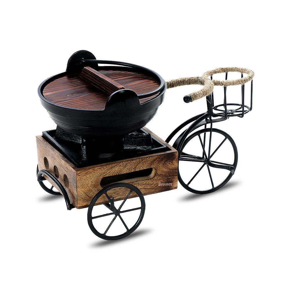 WI/Wood Rickshaw Bowl/Burner Set