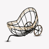 WI-wire Cart Basket (2-wheels) Bamboo knitting