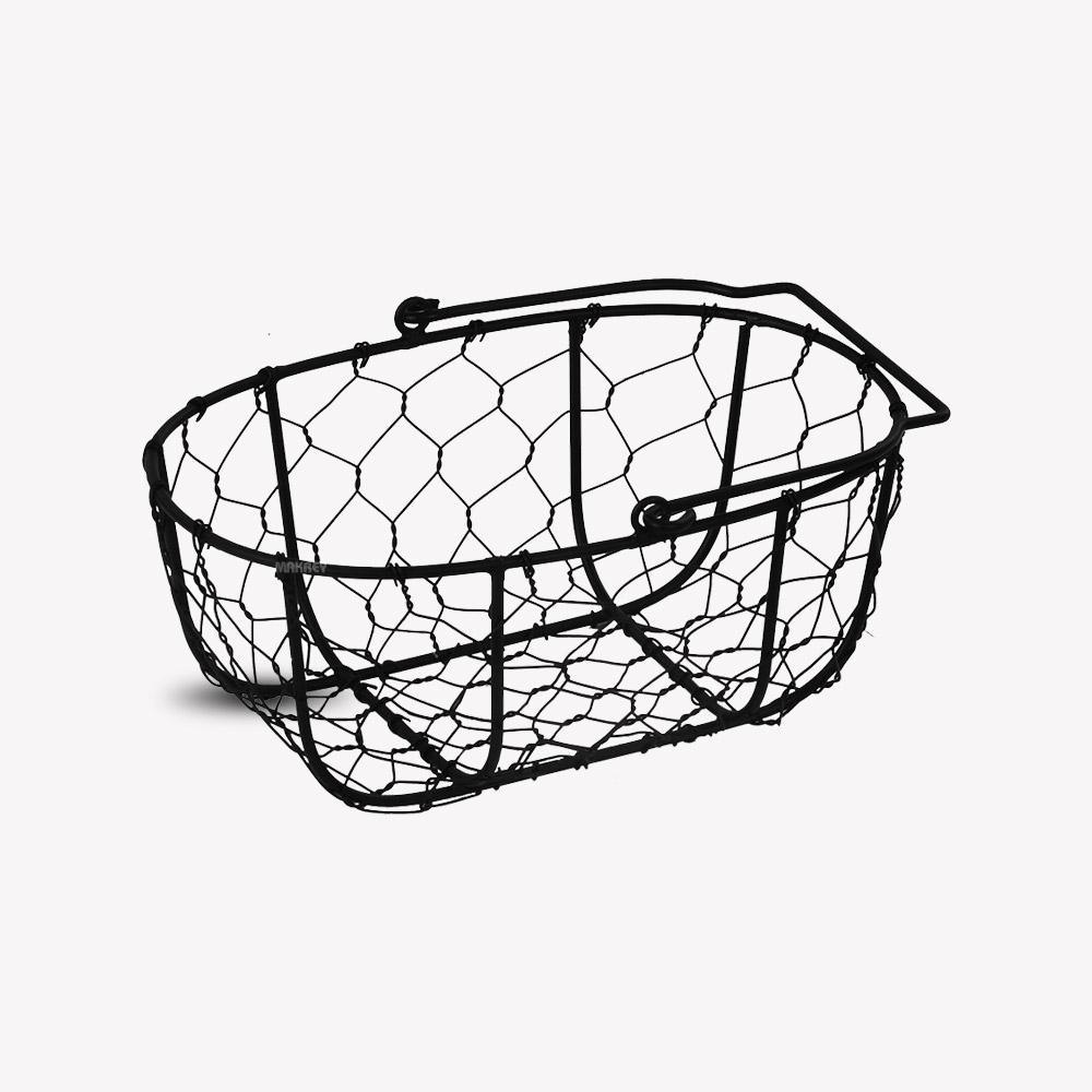 WI-wire Basket Oval w-Folding Hdl